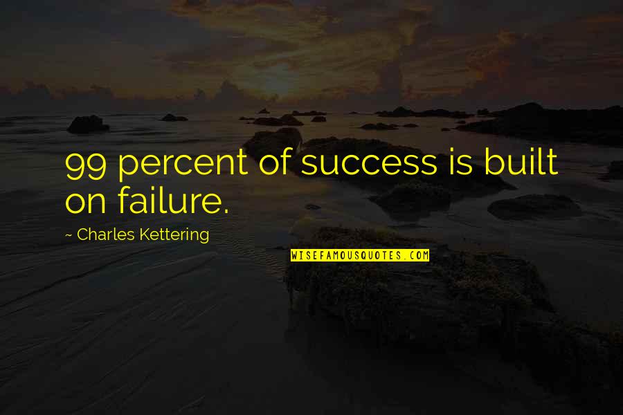 Failure And Innovation Quotes By Charles Kettering: 99 percent of success is built on failure.