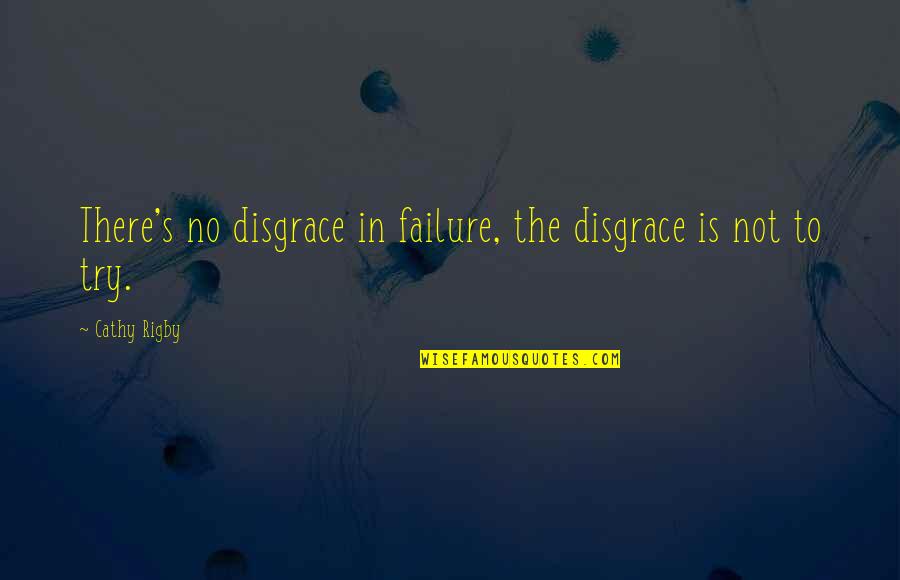 Failure And Leadership Quotes By Cathy Rigby: There's no disgrace in failure, the disgrace is