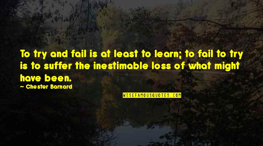 Failure And Learning Quotes By Chester Barnard: To try and fail is at least to