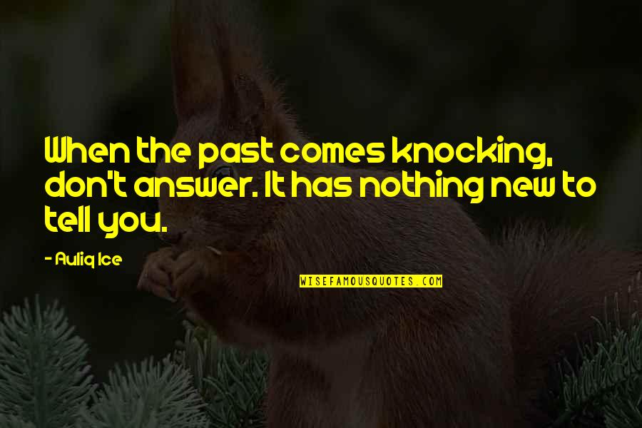 Failure And Mistakes Quotes By Auliq Ice: When the past comes knocking, don't answer. It