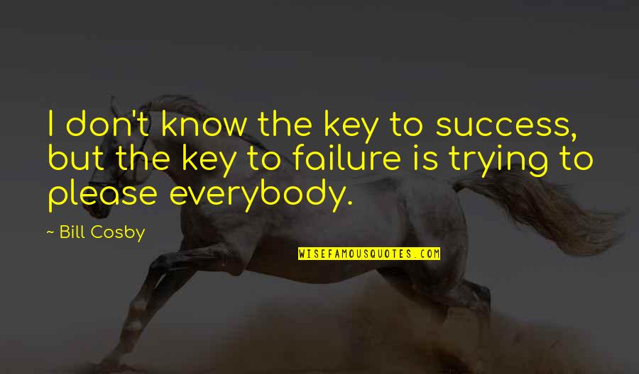 Failure And Not Trying Quotes By Bill Cosby: I don't know the key to success, but