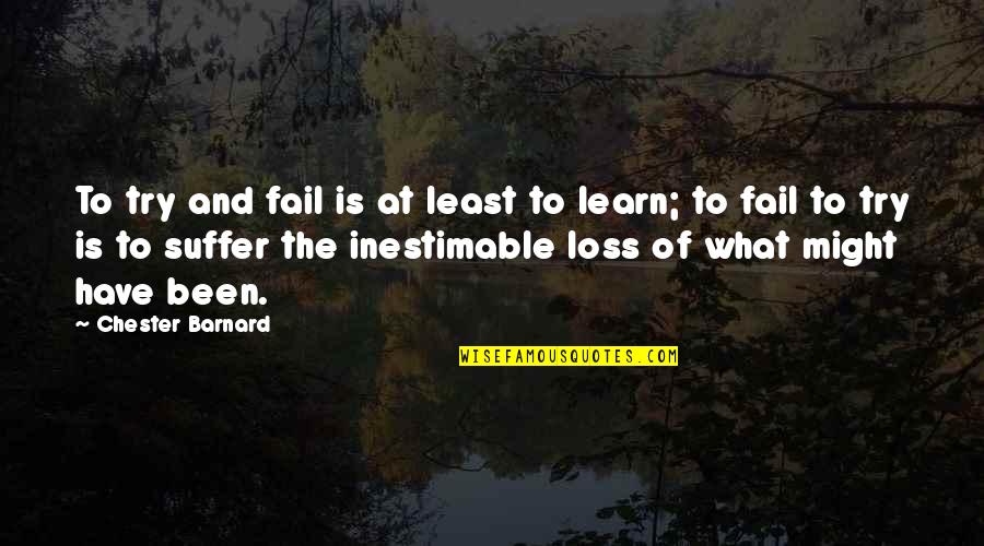 Failure And Not Trying Quotes By Chester Barnard: To try and fail is at least to