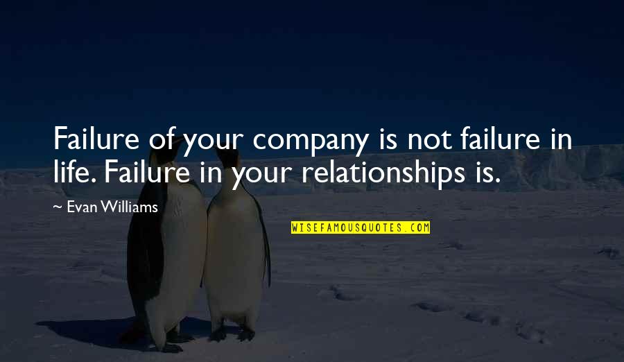 Failure Is Not Failure Quotes By Evan Williams: Failure of your company is not failure in