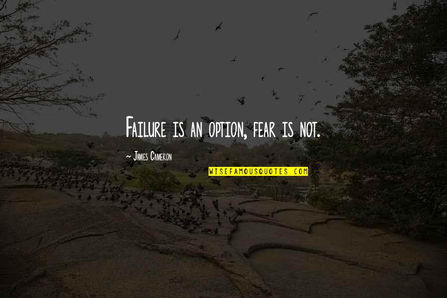 Failure Is Not Failure Quotes By James Cameron: Failure is an option, fear is not.