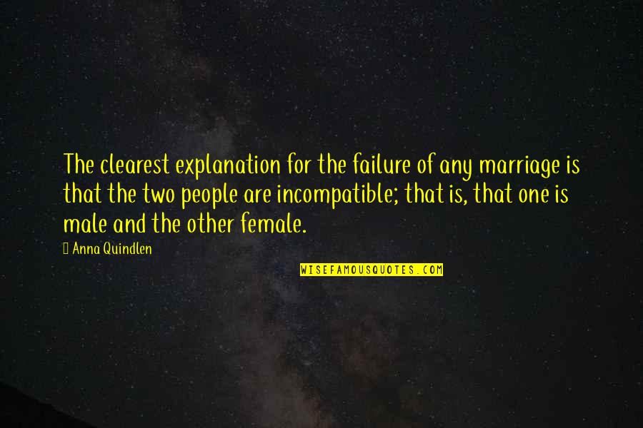 Failure Marriage Quotes By Anna Quindlen: The clearest explanation for the failure of any Failure Marriage Quotes By Anna Quindlen: The clearest explanation for the failure of any