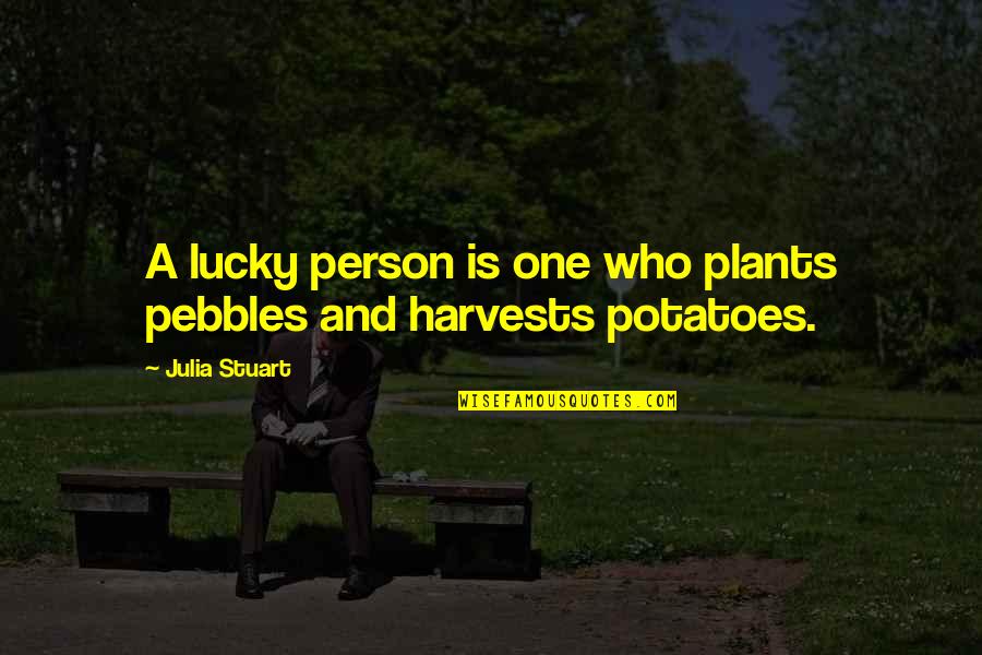 Failure Of The Imagination Quotes By Julia Stuart: A lucky person is one who plants pebbles