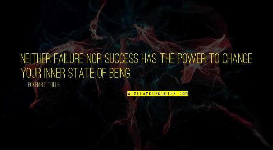 Failure To Change Quotes By Eckhart Tolle: Neither failure nor success has the power to