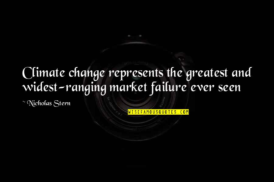 Failure To Change Quotes By Nicholas Stern: Climate change represents the greatest and widest-ranging market