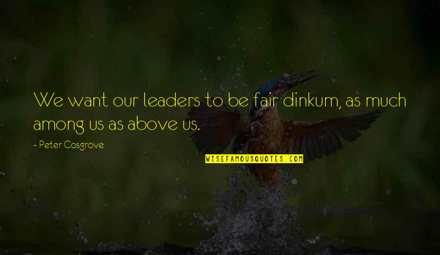 Fair Dinkum Quotes By Peter Cosgrove: We want our leaders to be fair dinkum,