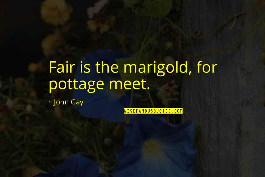 Fairs Quotes By John Gay: Fair is the marigold, for pottage meet. Fairs Quotes By John Gay: Fair is the marigold, for pottage meet.