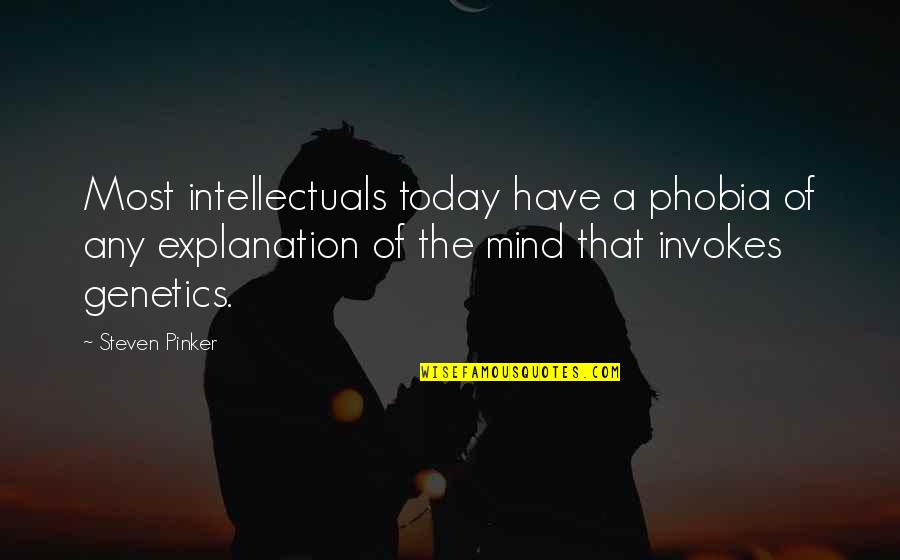 Fairtales Quotes By Steven Pinker: Most intellectuals today have a phobia of any