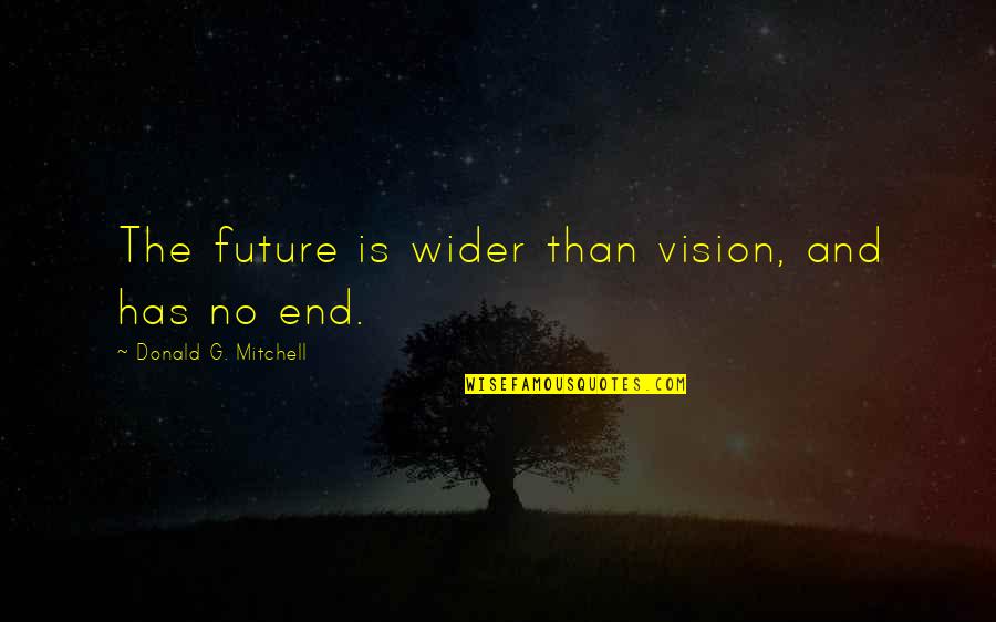 Fairy Tales Retold Quotes By Donald G. Mitchell: The future is wider than vision, and has