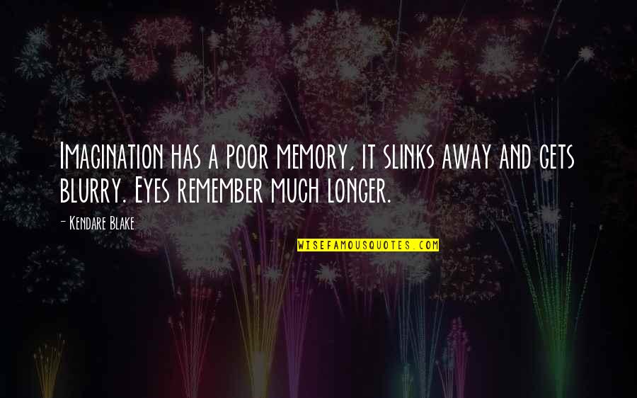Fairyland Lovers Quotes By Kendare Blake: Imagination has a poor memory, it slinks away