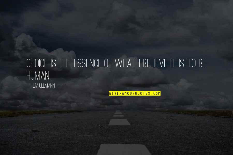 Fairytale Retelling Quotes By Liv Ullmann: Choice is the essence of what I believe