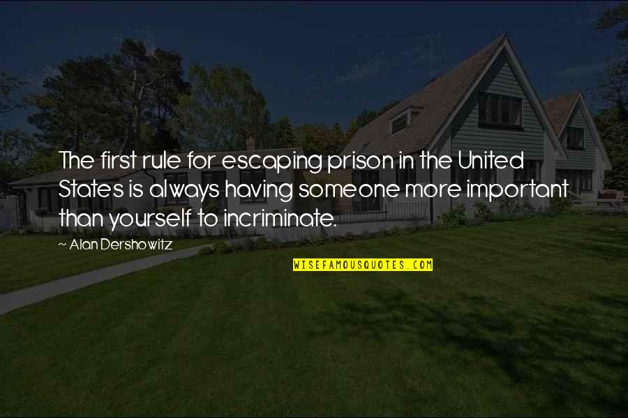 Fairytale Wedding Quotes By Alan Dershowitz: The first rule for escaping prison in the