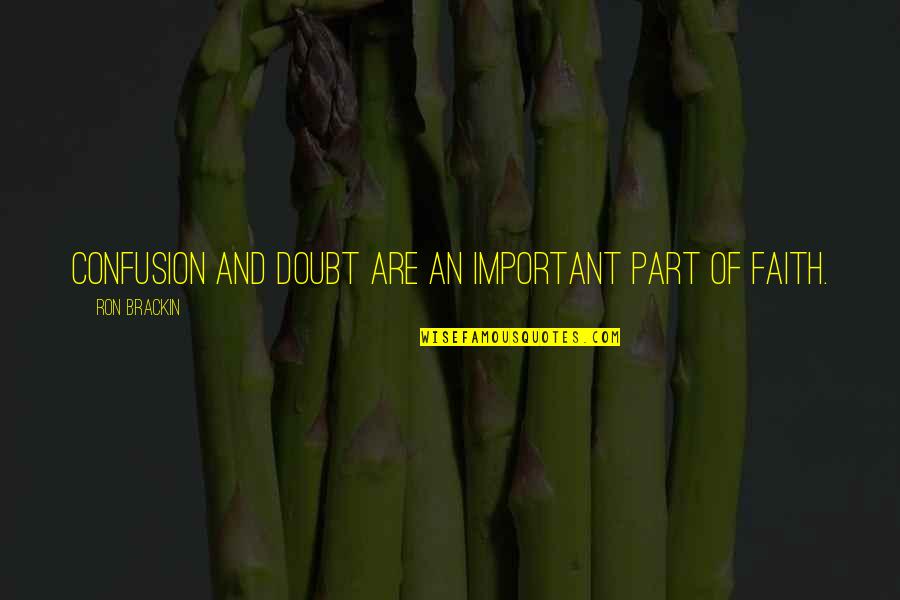 Faith And Doubt Quotes By Ron Brackin: Confusion and doubt are an important part of