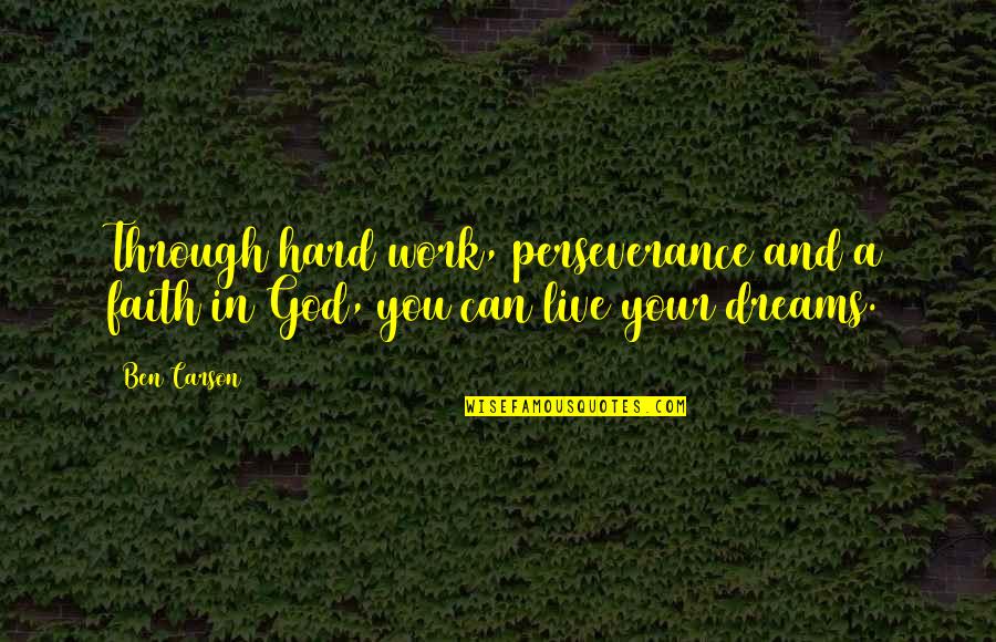 Faith And Perseverance Quotes By Ben Carson: Through hard work, perseverance and a faith in