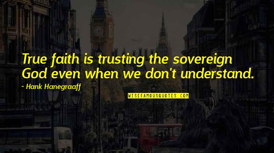Faith And Trusting God Quotes By Hank Hanegraaff: True faith is trusting the sovereign God even