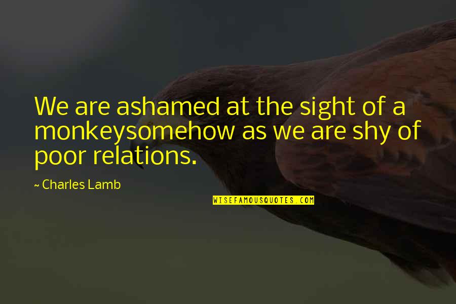 Faith Based Family Quotes By Charles Lamb: We are ashamed at the sight of a