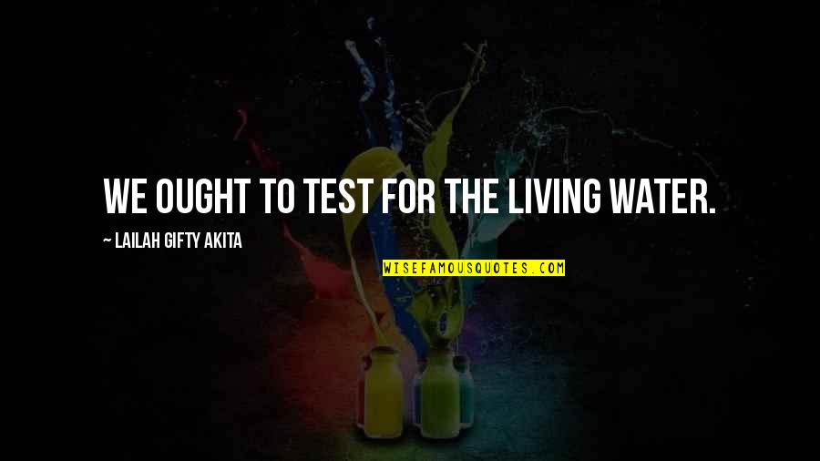 Faith Grace Quotes By Lailah Gifty Akita: We ought to test for the living water.