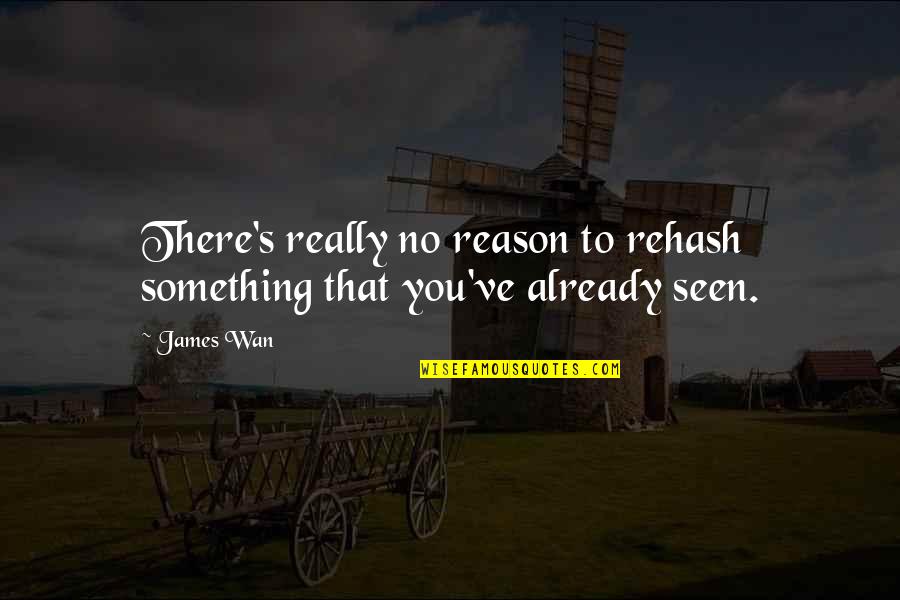 Faith In Almighty God Quotes By James Wan: There's really no reason to rehash something that