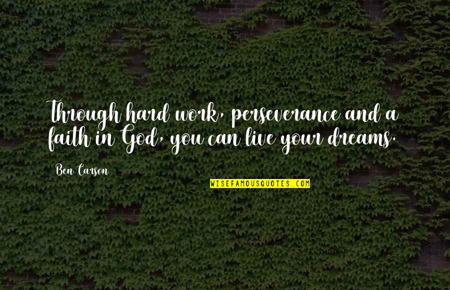 Faith In Dreams Quotes By Ben Carson: Through hard work, perseverance and a faith in