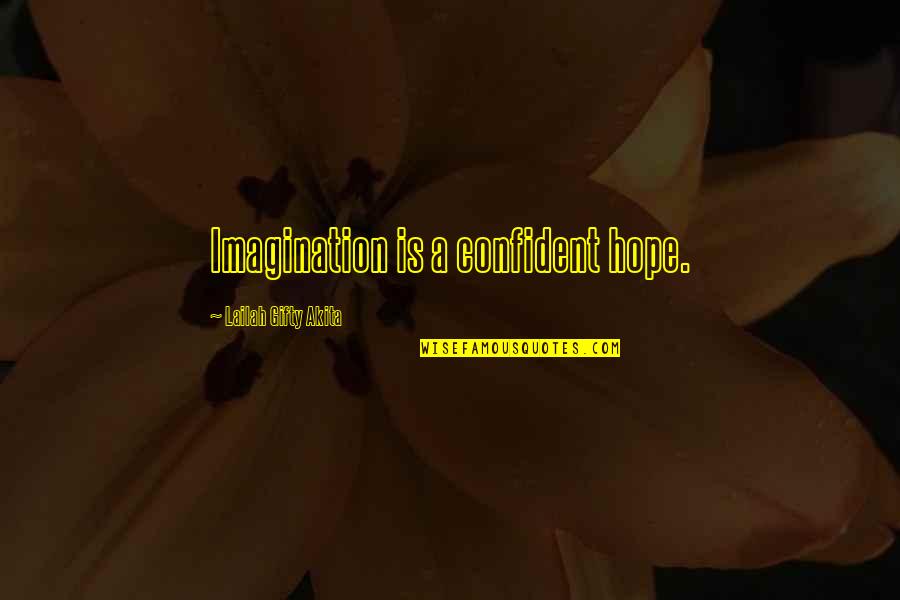 Faith In God Quotes By Lailah Gifty Akita: Imagination is a confident hope.