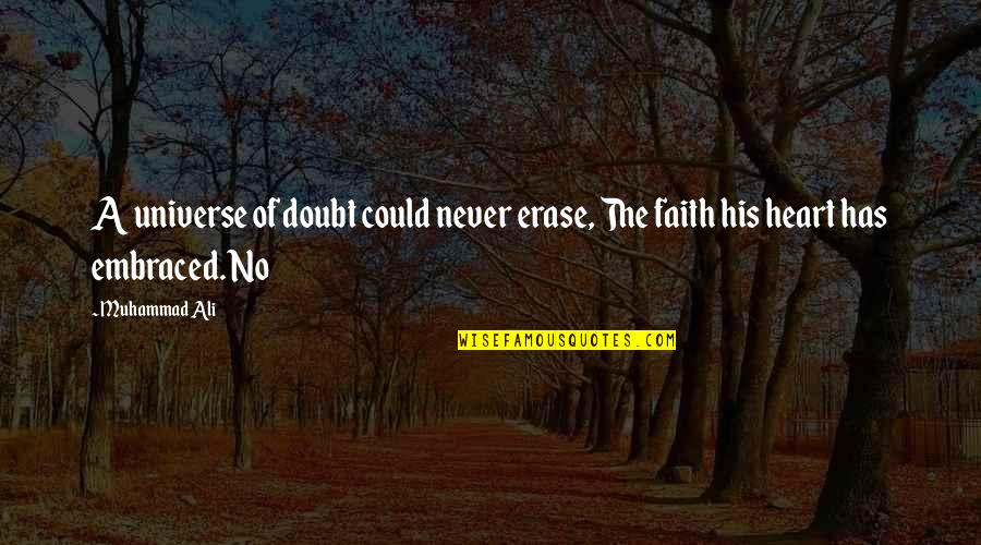 Faith In The Universe Quotes By Muhammad Ali: A universe of doubt could never erase, The