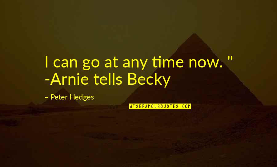 Faith Is The Bird That Feels The Light Quotes By Peter Hedges: I can go at any time now. "