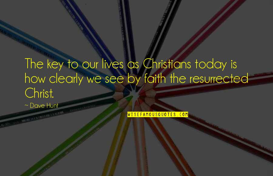 Faith Is The Key Quotes By Dave Hunt: The key to our lives as Christians today