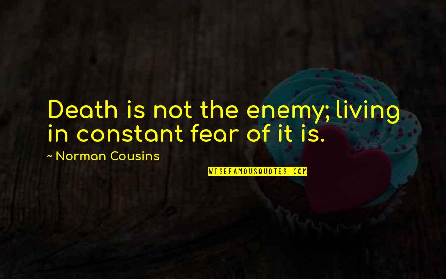 Faith It Till You Make It Paparazzi Quotes By Norman Cousins: Death is not the enemy; living in constant Faith It Till You Make It Paparazzi Quotes By Norman Cousins: Death is not the enemy; living in constant