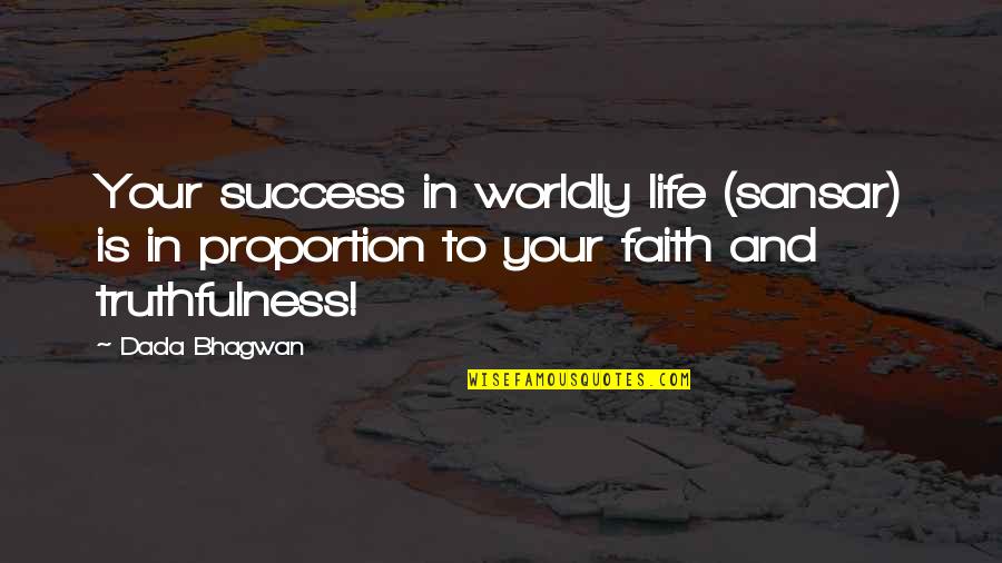 Faith Quotes And Quotes By Dada Bhagwan: Your success in worldly life (sansar) is in