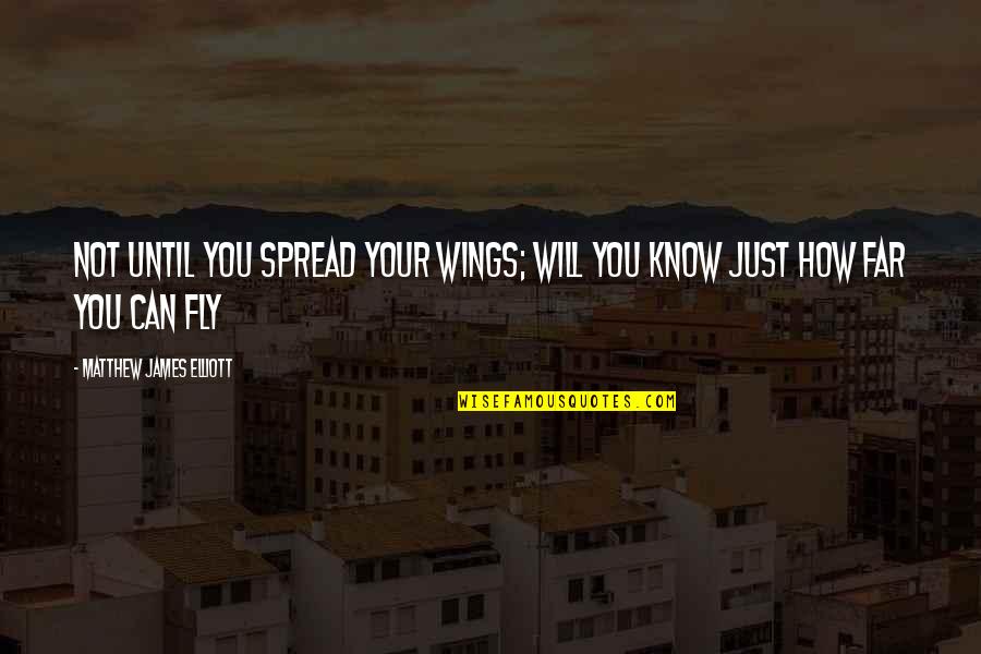 Faith Quotes Quotes By Matthew James Elliott: Not until you spread your wings; will you
