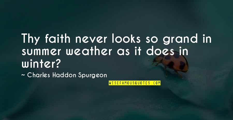 Faith Spurgeon Quotes By Charles Haddon Spurgeon: Thy faith never looks so grand in summer