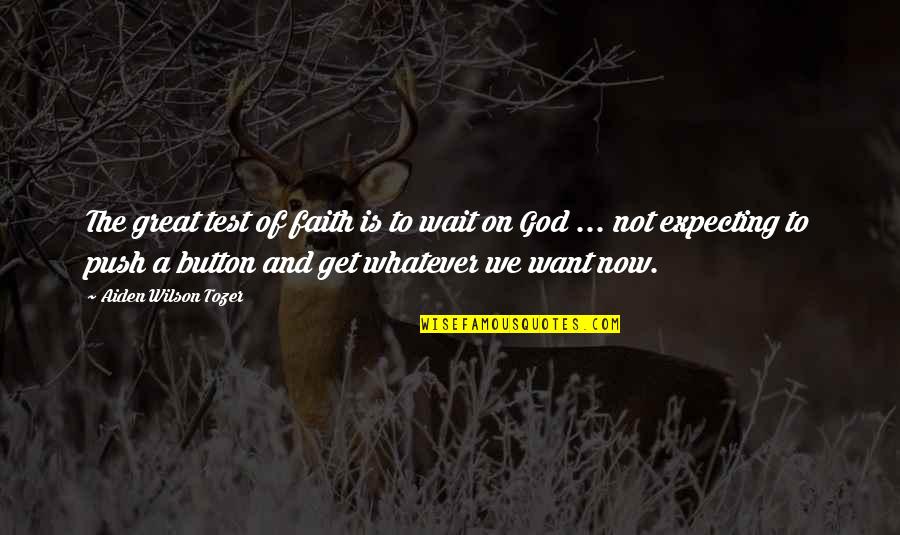 Faith Tozer Quotes By Aiden Wilson Tozer: The great test of faith is to wait