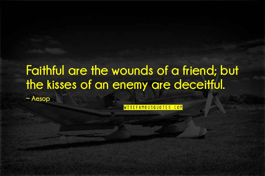 Faithful Quotes By Aesop: Faithful are the wounds of a friend; but
