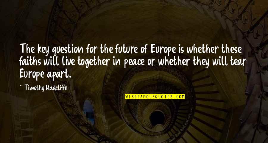 Faiths Quotes By Timothy Radcliffe: The key question for the future of Europe