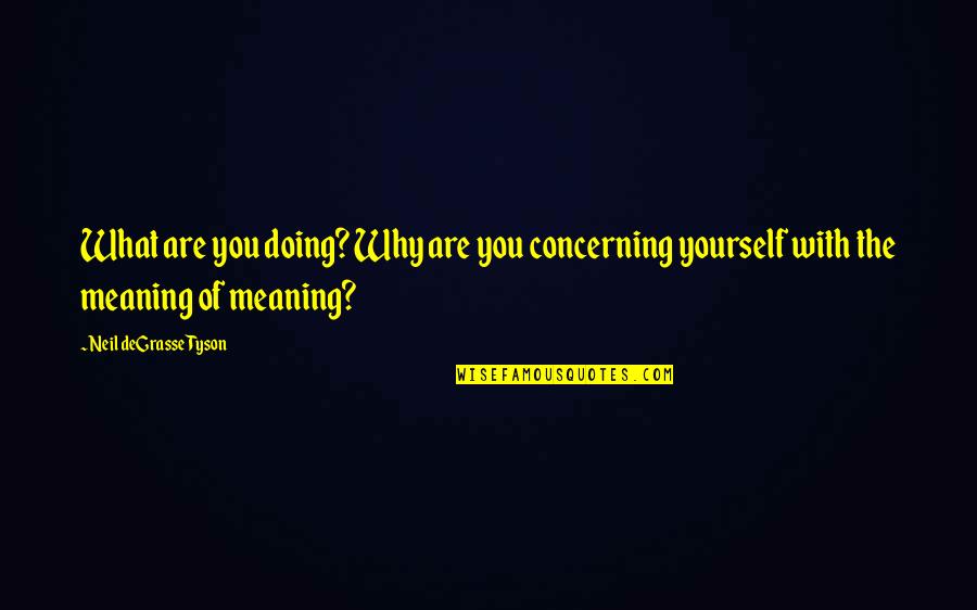 Fajkowski Quotes By Neil DeGrasse Tyson: What are you doing? Why are you concerning
