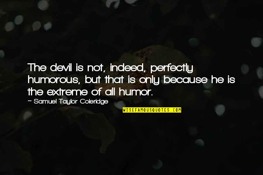 Fake Family And Friends Quotes By Samuel Taylor Coleridge: The devil is not, indeed, perfectly humorous, but