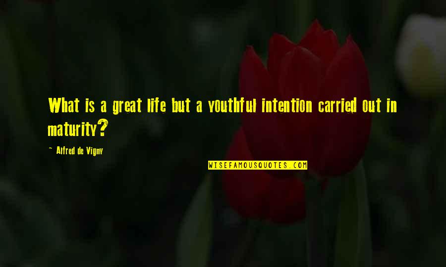 Fake Girl Quotes By Alfred De Vigny: What is a great life but a youthful