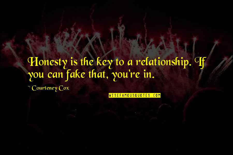 Fake Love Relationship Quotes By Courteney Cox: Honesty is the key to a relationship. If