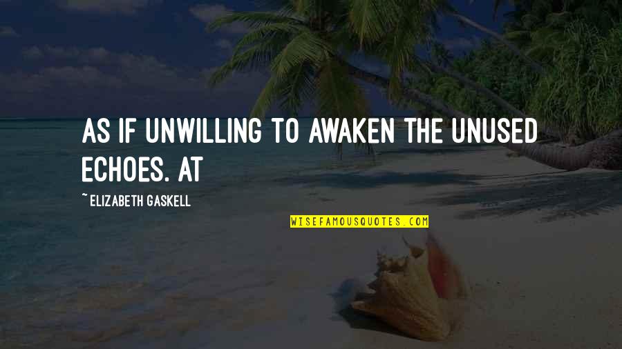 Fake Rappers Quotes By Elizabeth Gaskell: As if unwilling to awaken the unused echoes.