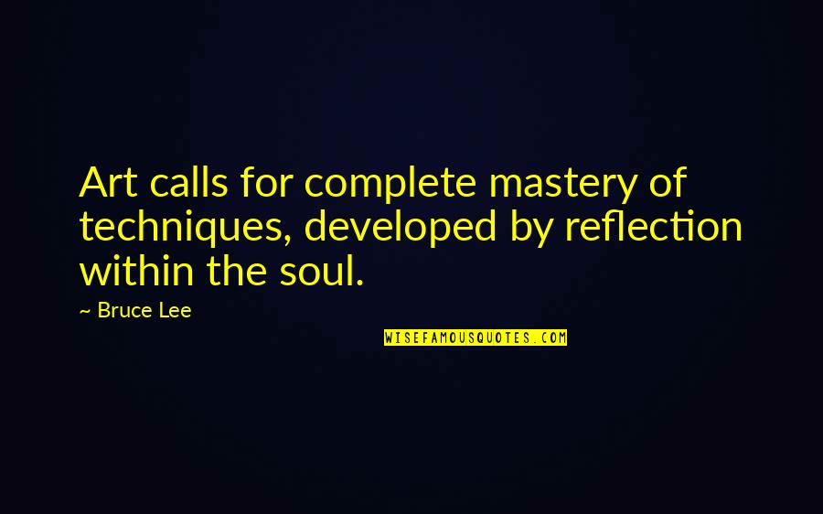 Fake Sympathy Quotes By Bruce Lee: Art calls for complete mastery of techniques, developed