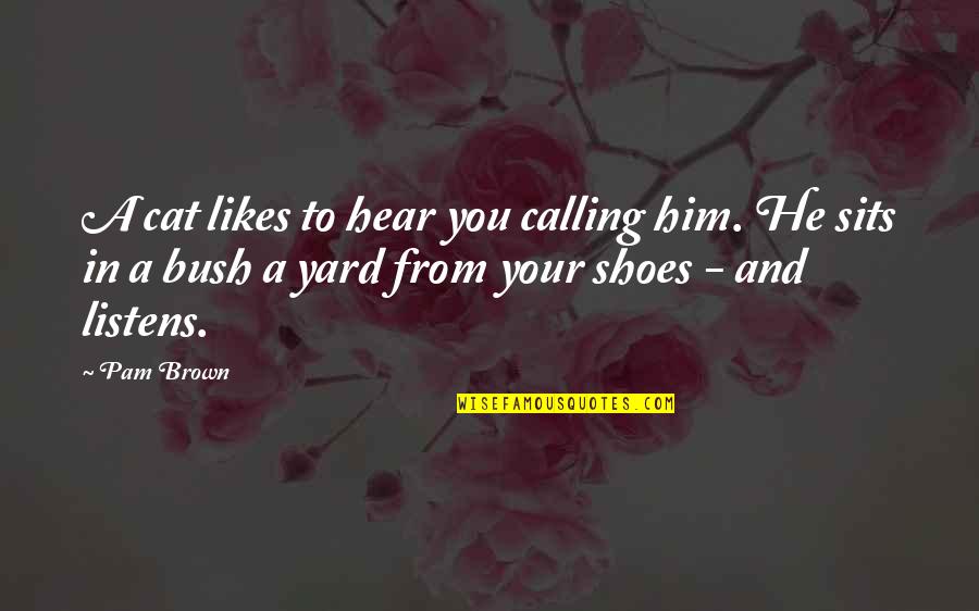 Fakhraai Quotes By Pam Brown: A cat likes to hear you calling him. Fakhraai Quotes By Pam Brown: A cat likes to hear you calling him.