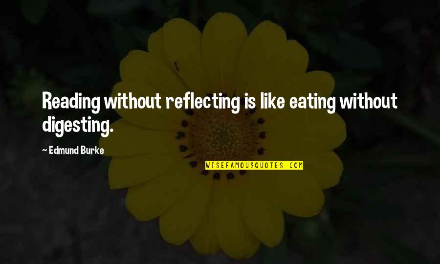 Fakhri Golestan Quotes By Edmund Burke: Reading without reflecting is like eating without digesting.