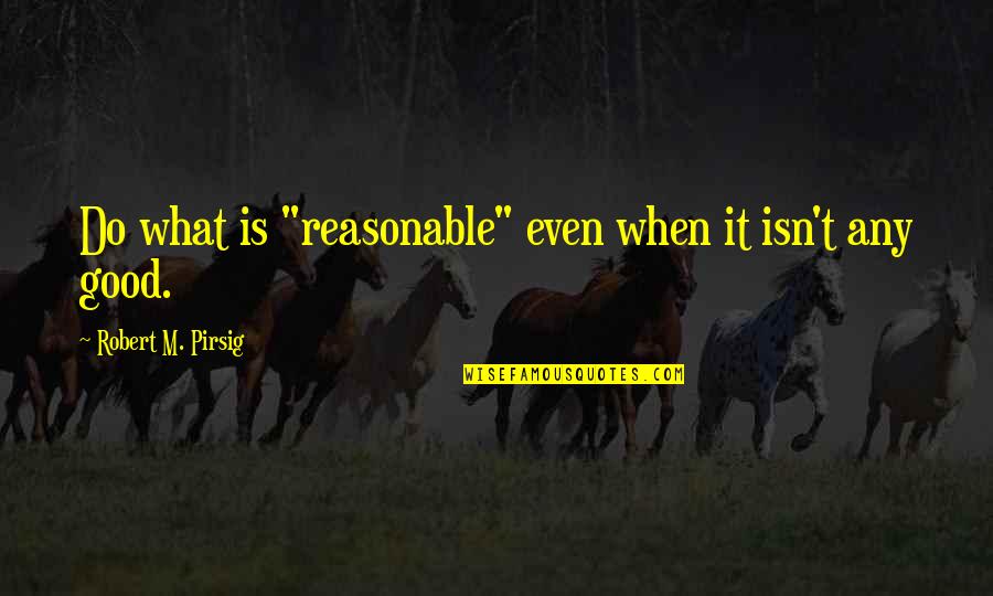 Fakin Quotes By Robert M. Pirsig: Do what is "reasonable" even when it isn't