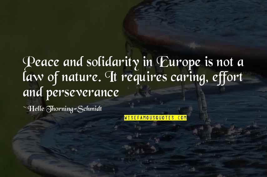 Falchuk Quotes By Helle Thorning-Schmidt: Peace and solidarity in Europe is not a