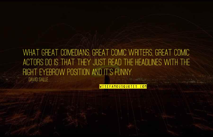 Falconswift Quotes By David Salle: What great comedians, great comic writers, great comic