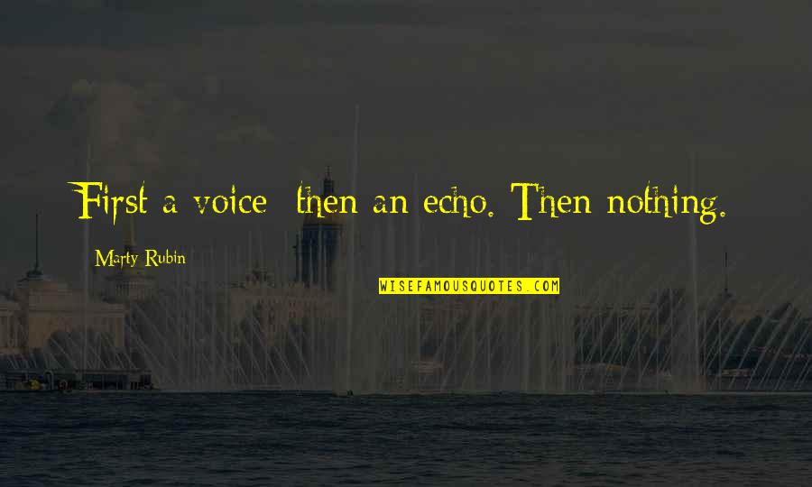 Falena Testa Quotes By Marty Rubin: First a voice; then an echo. Then nothing.