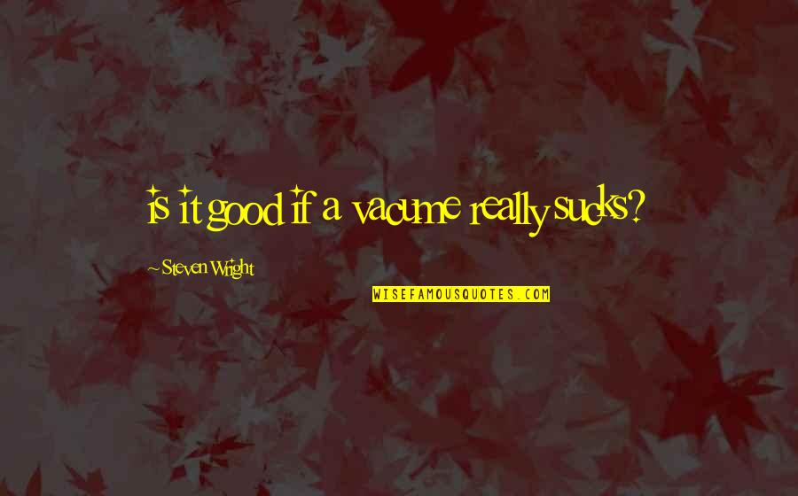 Falencia Significado Quotes By Steven Wright: is it good if a vacume really sucks?
